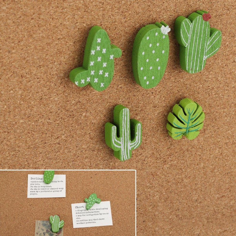 acDesign Push Pins 30Pcs Cactus Decorative Push Pins Wood Pins for Cork Board - Image 3